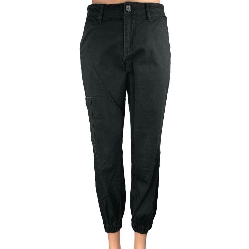 Nordstrom BP Black High Waist Tapered Ankle Trousers Jogger Jeans Pants Size 25